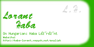 lorant haba business card